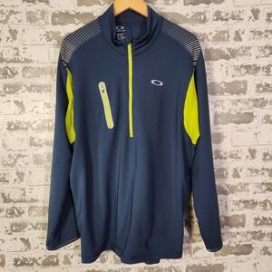 Oakley Men's Blue and Yellow Shirt